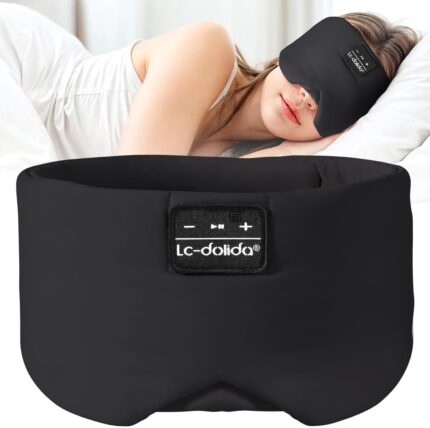 LC-dolida Sleep Mask with Bluetooth Headphones, Ice Silk Sleep