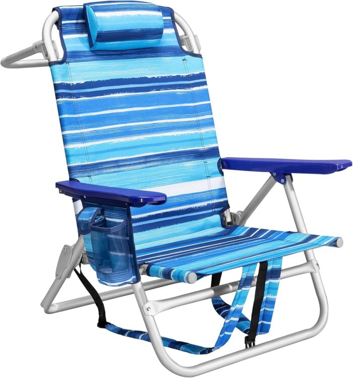 LEMBERI Backpack Beach Chairs for Adults,1/2 Pack Folding Heavy Duty
