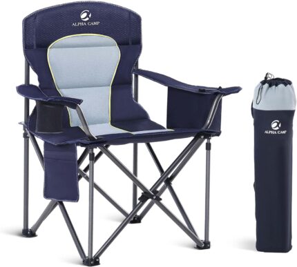 LET'S CAMP Oversized Folding Camping Chair Portable Outdoor Heavy Duty