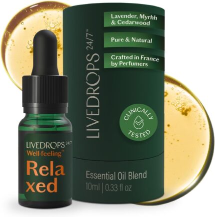 LIVEDROPS 24/7 Relaxed Essential Oil Blend - Lavender, Myrrh &