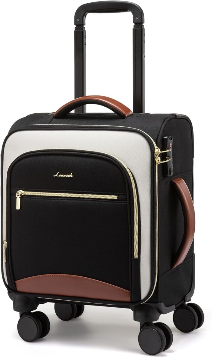 LOVEVOOK Underseat Carry On Luggage With Wheels, 16 Inch Softside