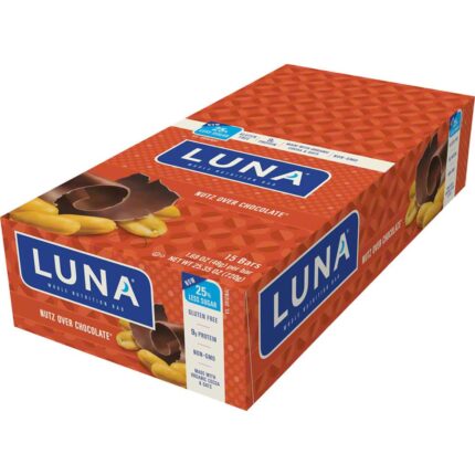 LUNA Bar - Nutz Over Chocolate Flavor - Gluten-Free - Non-GMO - 7-9g