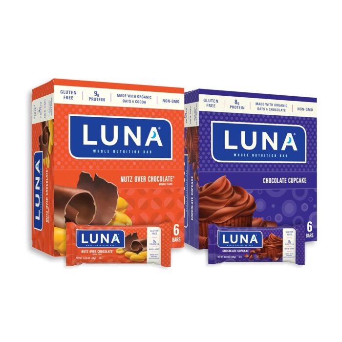 LUNA Bar - Variety Pack - Nutz Over Chocolate and Chocolate Cupcake
