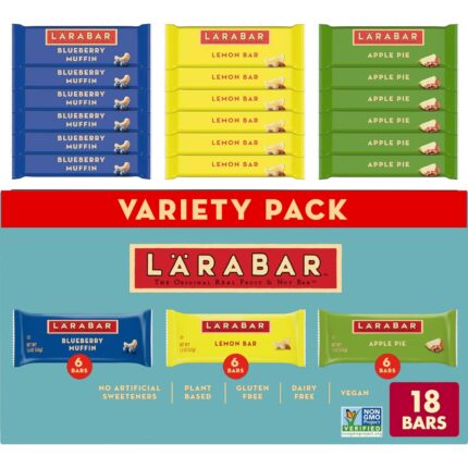 Larabar Variety Pack, Blueberry Muffin, Lemon Bar, Apple Pie, Fruit &