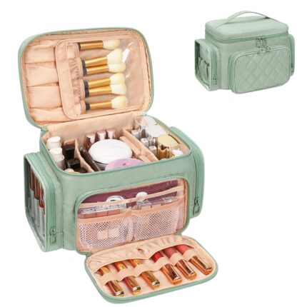 Large Makeup Bag, Portable Travel Makeup Bag Organizer for Women Girls