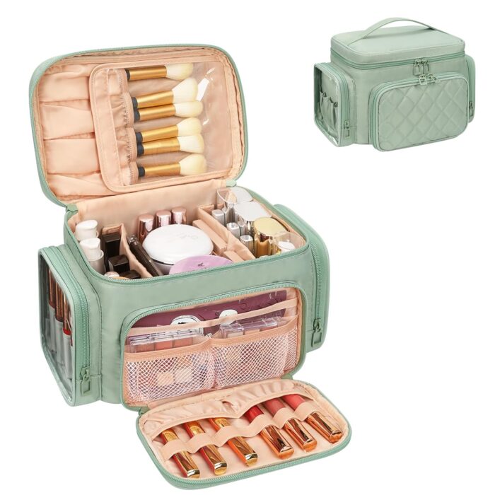 Large Makeup Bag, Portable Travel Makeup Bag Organizer for Women Girls