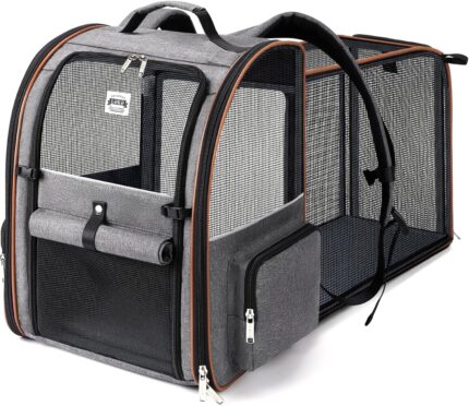 Lekebobor Large Cat Backpack Carrier Expandable Pet Carrier Backpack
