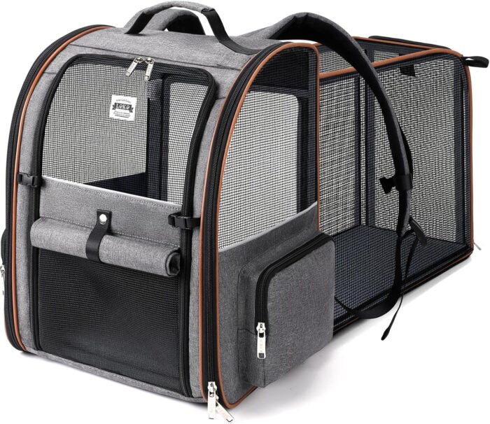 Lekebobor Large Cat Backpack Carrier Expandable Pet Carrier Backpack