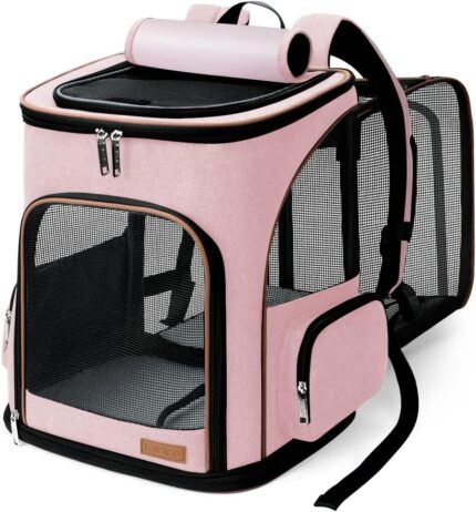 Lekereise Pet Carrier Backpack Expandable Cat Backpack for Small Dogs
