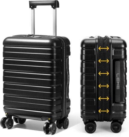 Lekesky 16 Inch Carry on Luggage with Spinner Wheels