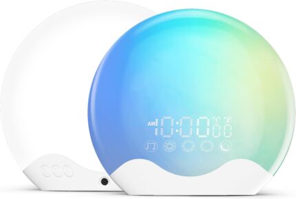 Light Therapy Lamp, Sunlight Alarm Clock with 10,000 Lux Therapy Light