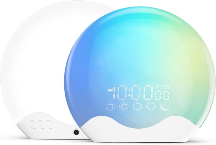 Light Therapy Lamp, Sunlight Alarm Clock with 10,000 Lux Therapy Light