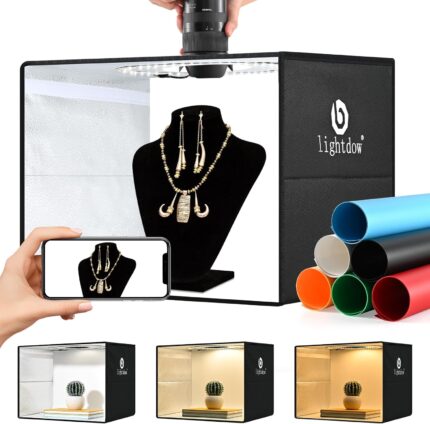 Lightdow 16"x12"x12" Photo Studio Light Box Photography with 120 LEDs