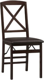 Linon Fully Assembled Triena X Back Folding Chair Set of 2, 17" w x