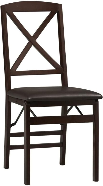 Linon Fully Assembled Triena X Back Folding Chair Set of 2, 17" w x