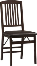 Linon Triena Mission Back Set of 2 Folding Chair, 17" w x 20" d x 36"