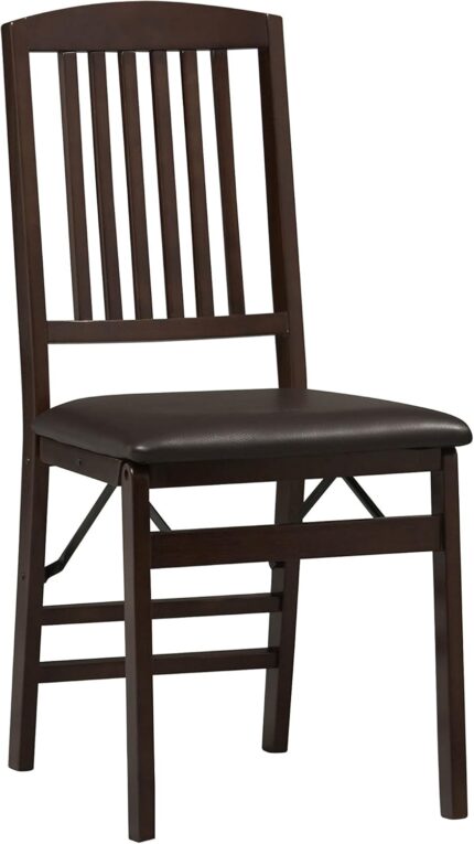 Linon Triena Mission Back Set of 2 Folding Chair, 17" w x 20" d x 36"
