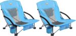 Low Back Camping Chair 2 Pack Support 300 LBS Carry Bag Included,Low
