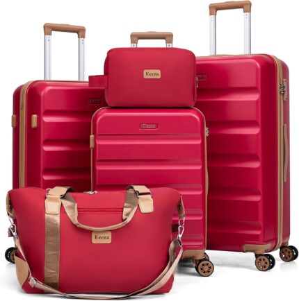 Luggage Sets 5 Piece, Suitcases with Wheels,ABS Hard Case Luggage with