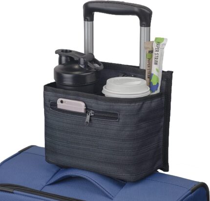 Luggage Travel Cup Holder Attachment for Suitcase Drink Carrier Caddy,