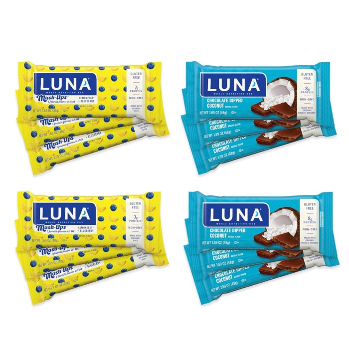 Luna Bar - Variety Pack - Chocolatey Dipped Coconut and LemonZest +