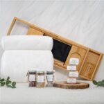 Luxurious Bath Gift Set for Women: Bamboo Bathtub Tray Caddy, Bath Spa