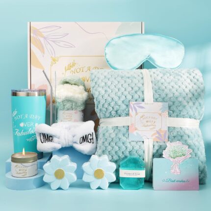Luxury Spa Gift Basket for Women -Self Care Birthday Gifts Set with