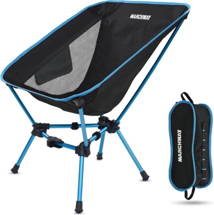 MARCHWAY Lightweight Folding Camping Chair, Stable Portable Compact