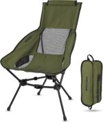 MARCHWAY Lightweight Folding High Back Camping Chair with Head