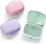MEACOLIA 3 Pack 8 Compartments Travel Pill Organizer, Daily Pill Case