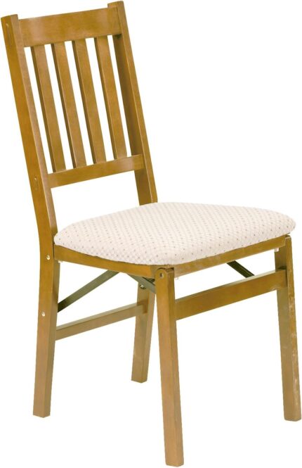 MECO Stakmore Arts and Craft Wooden Folding Chairs with Padded Seats,