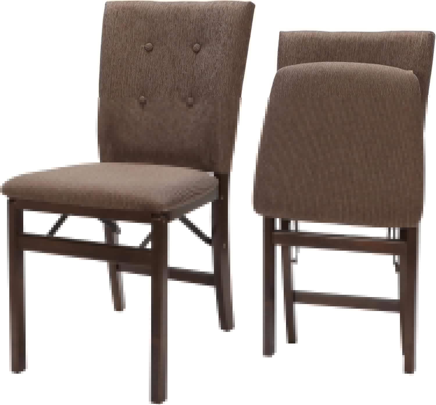MECO Stakmore Parson's Wooden Folding Chairs with Padded Seats, Set of