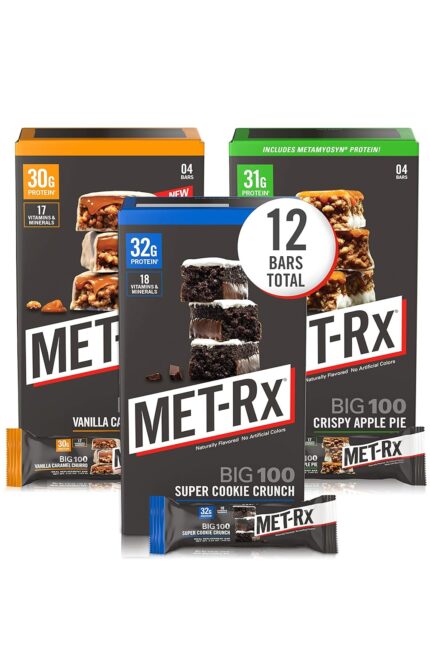 MET-Rx Big 100 Colossal Protein Bars Variety Pack, Super Cookie