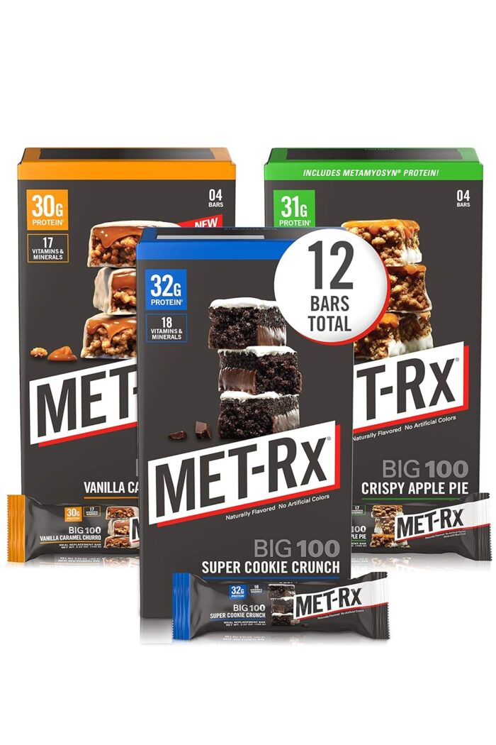 MET-Rx Big 100 Colossal Protein Bars Variety Pack, Super Cookie