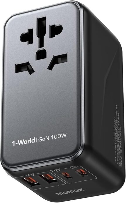 MOMAX Universal Travel Adapter, 100W Fast GaN International Power