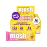 MOSH Lemon White Chocolate Keto Protein Bars, High Fiber, Low Carb,