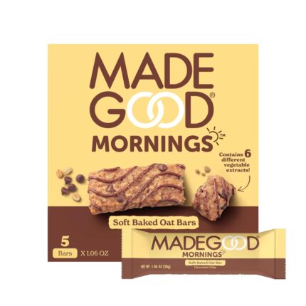 MadeGood Morning Chocolate Chip Bars, 5ct/5.3oz, Organic Snacks