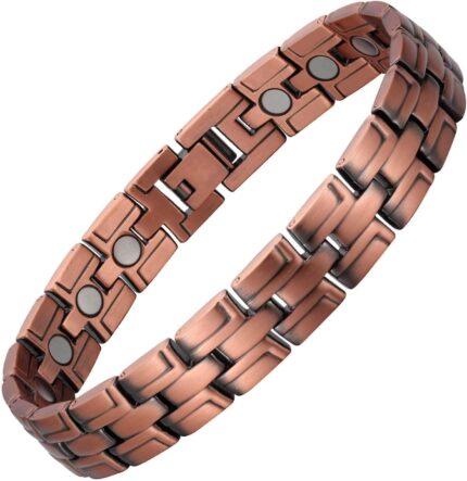 MagEnergy Mens Copper Magnetic Bracelets, 99.9% Pure Copper Bracelet