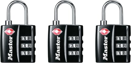 Master Lock Black TSA-Approved Luggage Lock with Wide Lock Body and