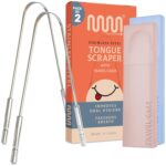 MasterMedi Tongue Scraper for Adults with Multicolor Travel Cases (2