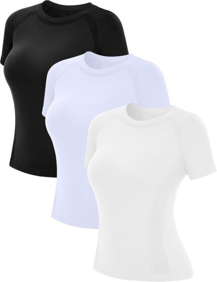 MathCat Short Sleeve Workout Tops for Women,Workout Shirts