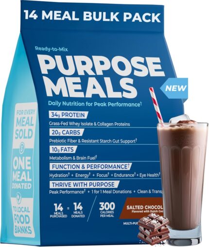 Meal Replacement Shake, Grass Fed Whey Protein Isolate & Collagen