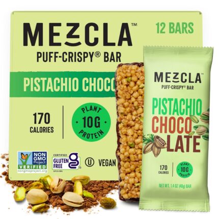 Mezcla Vegan Protein Bars, Gluten Free Snack Made with Dark Chocolate,