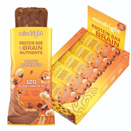 Mindright Superfood Vegan Protein Bar - Gluten Free, Non-Gmo, Low