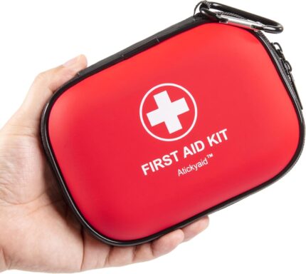 Mini First Aid Kit - 120 Piece Small Waterproof Hard Shell Medical Kit