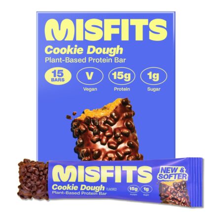 Misfits Vegan Protein Bars, Cookie Dough - Updated Recipe | Plant