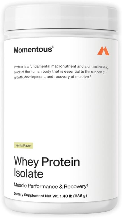 Momentous Essential Grass-Fed Whey Protein Powder - 20g Whey Isolate