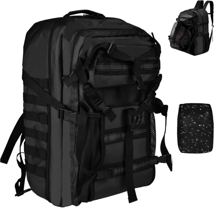 Motorcycle Helmet Backpack for Men 50L Molle Large Capacity with