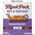 Munk Pack Keto Snack Bars, Caramel Sea Salt - Low Carb Nut Bar with 5g