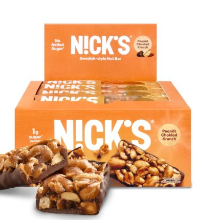 NICK'S Peanut Chocolate Snack Bar, Keto Nut Snack for Sports, Hiking &